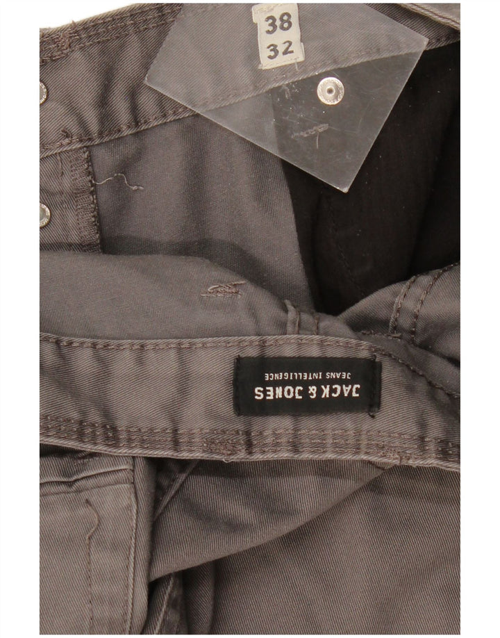 JACK & JONES Ανδρικό ίσιο casual παντελόνι W38 L32 Γκρι πολυεστέρας