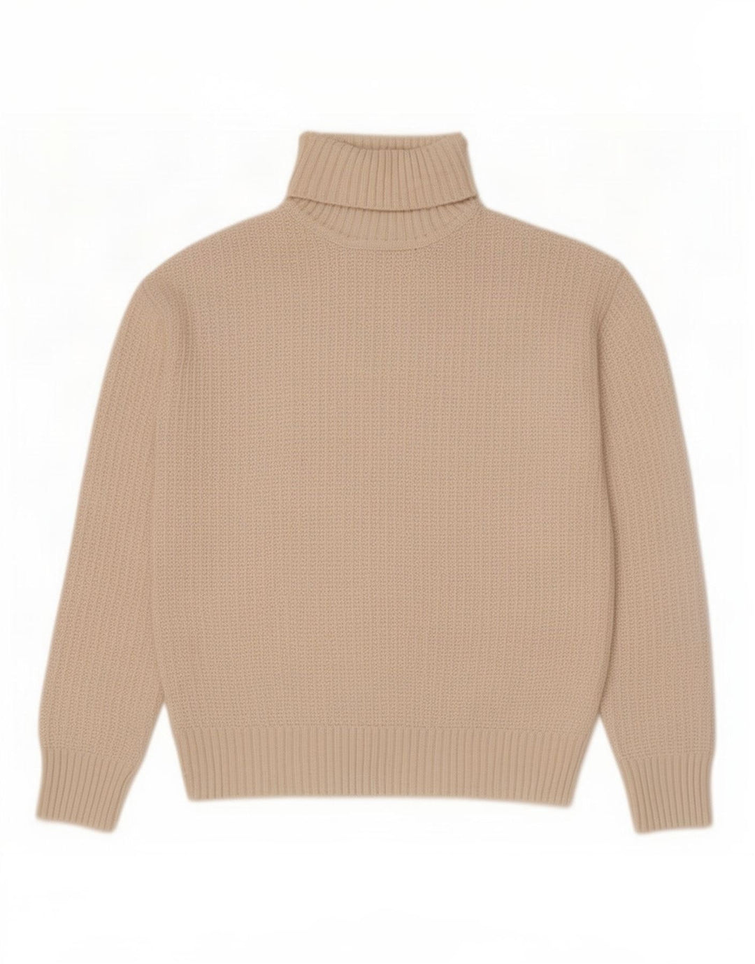 Marks & Spencer Γυναικείο πουλόβερ με ρολό λαιμόκοψη UK 10 Small Beige Polyester