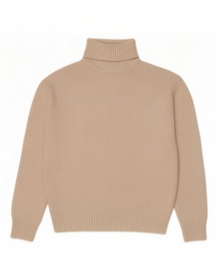 Marks & Spencer Γυναικείο πουλόβερ με ρολό λαιμόκοψη UK 10 Small Beige Polyester
