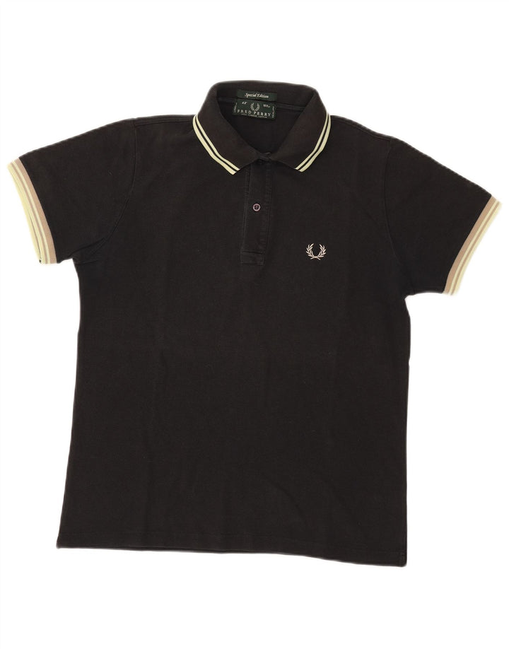 Fred Perry Ανδρικό Πόλο Μπλουζάκι Μεσαίο Μαύρο Βαμβακερό