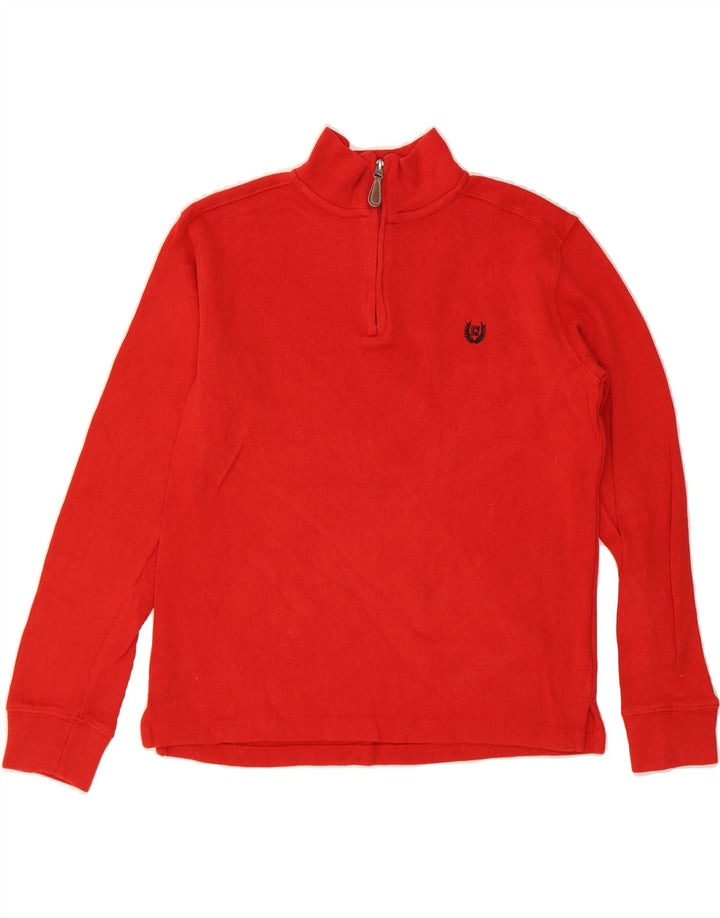 CHAPS Womens Zip Neck Top Long Sleeve UK 16 Large Red Vintage Chaps and Second-Hand Chaps from Messina Hembry 