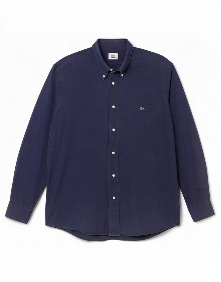 Ανδρικό πουκάμισο Lacoste νούμερο 40 Medium Navy Blue από βαμβάκι