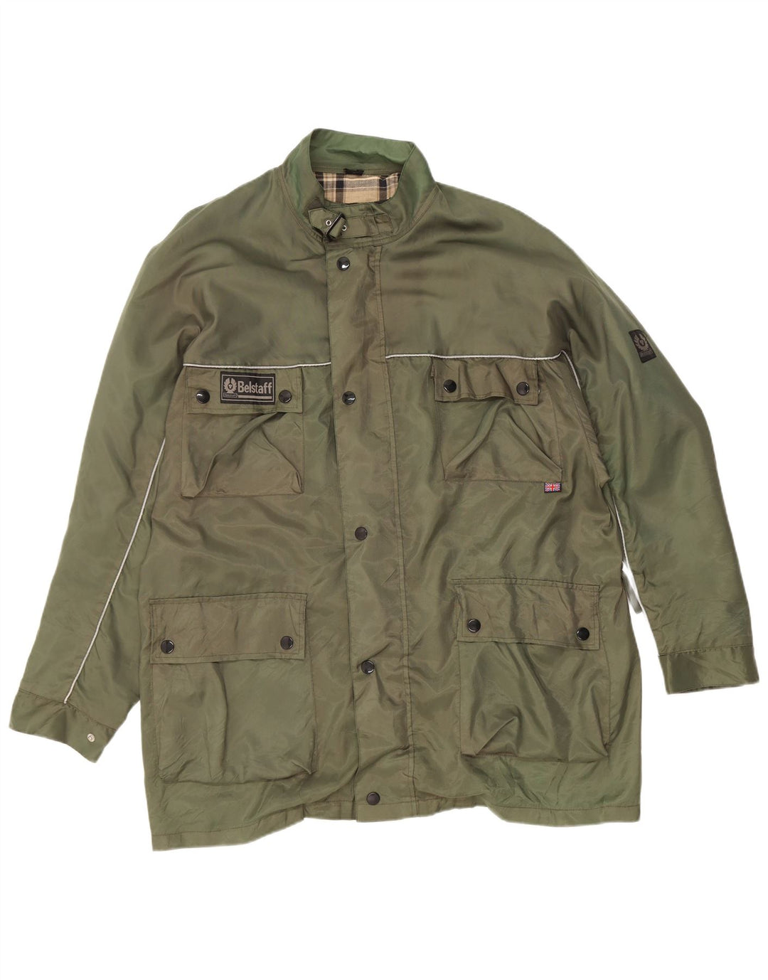 Belstaff Mens Utility Jacket UK 42 XL Khaki Nylon