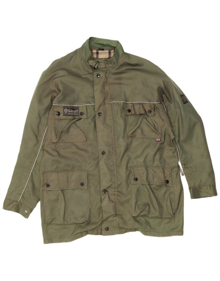 Belstaff Mens Utility Jacket UK 42 XL Khaki Nylon