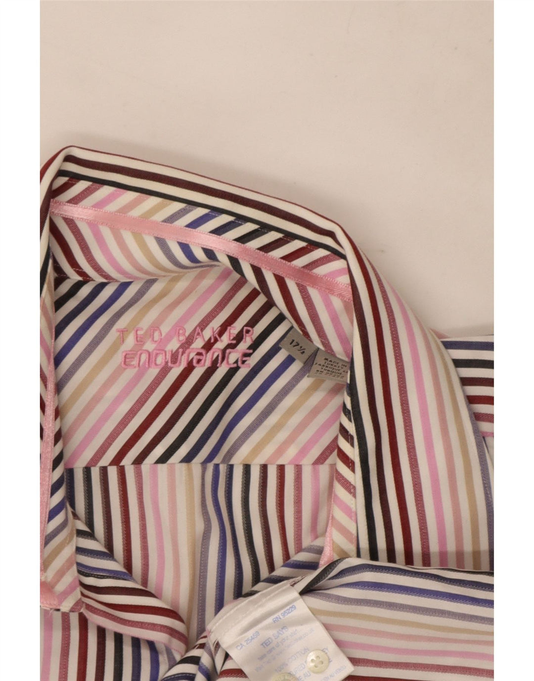 Ted Baker Ανδρικό επίσημο πουκάμισο 17 1/2 XL πολύχρωμο βαμβακερό ριγέ
