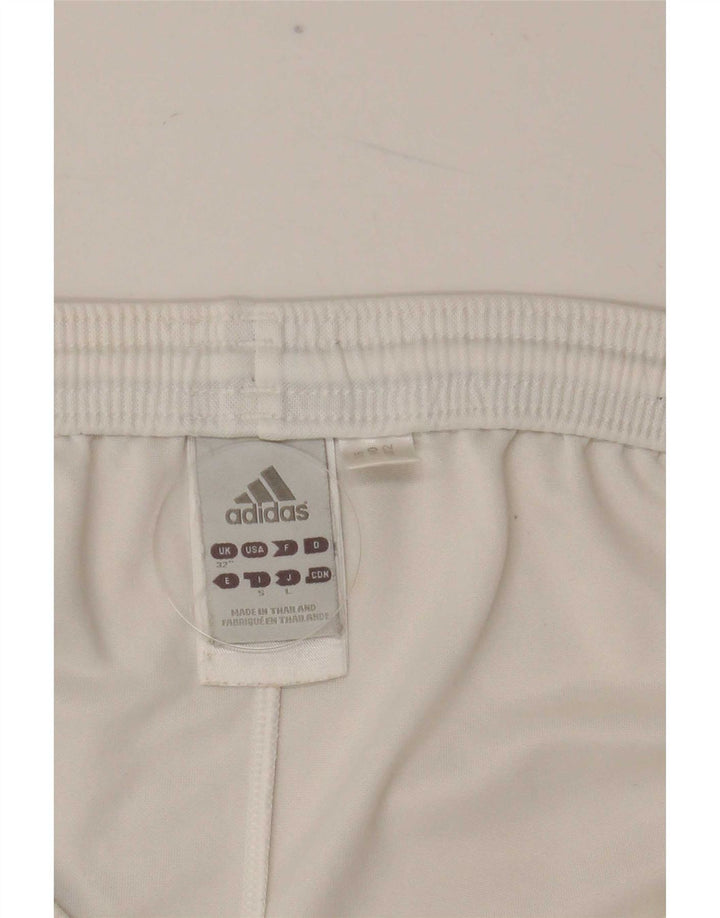Ανδρικό αθλητικό σορτς Adidas από μεσαίο λευκό πολυεστέρα