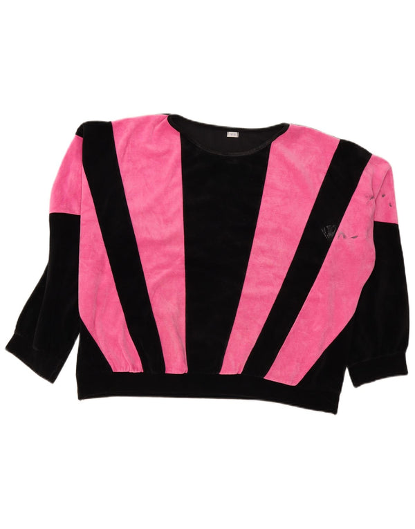 Vintage γυναικεία φούτερ Jumper UK 18 XL Pink Colourblock Polyester