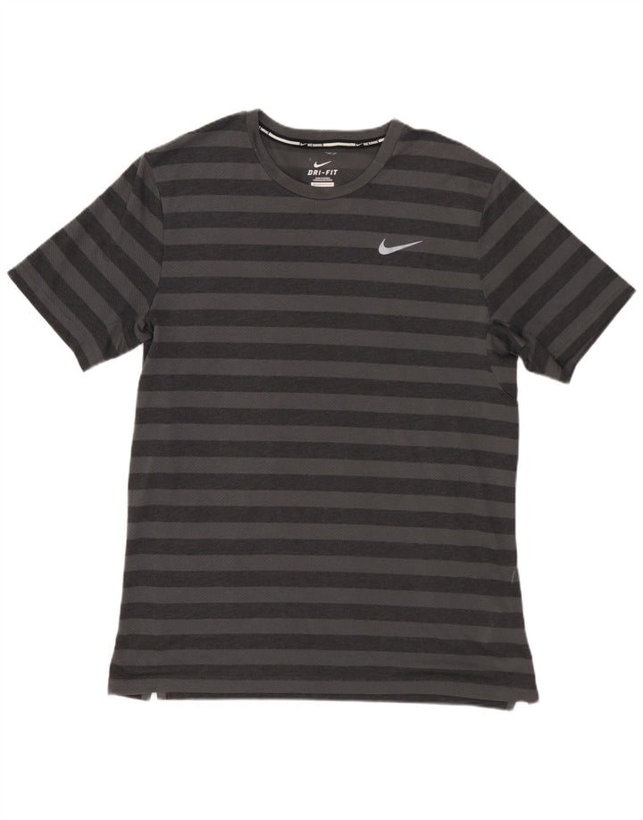 Ανδρικό T-Shirt Nike Dri Fit Τοπ μεσαίου γκρι ριγέ πολυεστέρα
