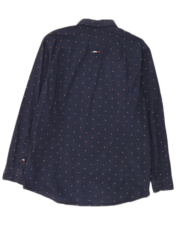Ανδρικό πουκάμισο Tommy Jeans Slim Fit XL Βαμβακερό μπλε ναυτικό
