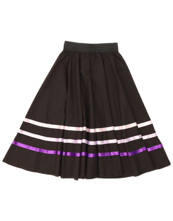 Vintage Girls A-Line φούστα 9-10 ετών W20 Μαύρη ριγέ