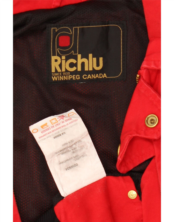 Richlu Γυναικείο Bomber Jacket UK 12 μεσαίο κόκκινο βαμβακερό χρώμα