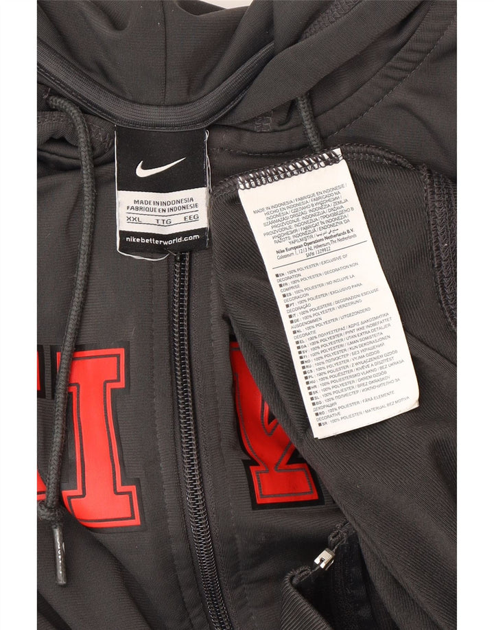 Ανδρικό πουλόβερ Nike με φερμουάρ με κουκούλα 2XL σε γκρι πολυεστέρα