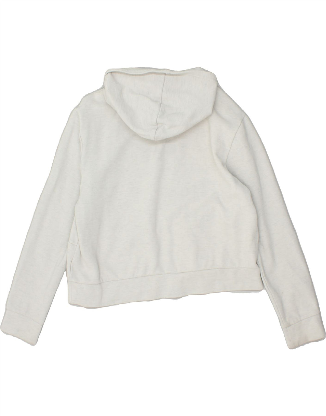 PUMA Womens Crop Hoodie Jumper UK 14 Medium White Cotton | Vintage Puma | Thrift | Second-Hand Puma | Used Clothing | Messina Hembry 