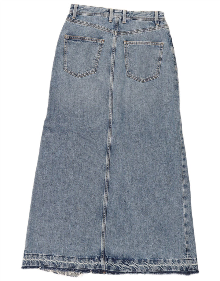 Zara Γυναικεία Maxi Distressed Τζιν Φούστα XS W24 Μπλε