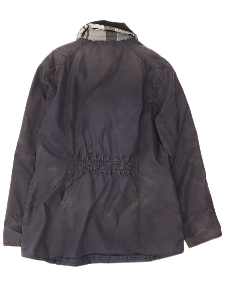 Barbour Γυναικείο κερωμένο βαμβακερό μπουφάν UK 10 Small Navy Blue Cotton