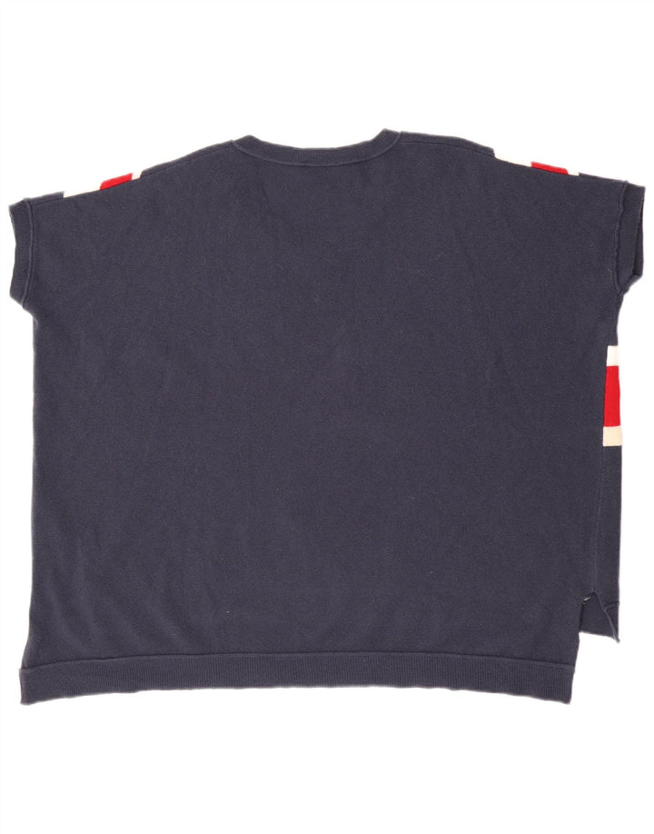 Sisley Γυναικεία Αγγλία Υπερμεγέθη γιλέκο Tank Top One Size Blue Wool