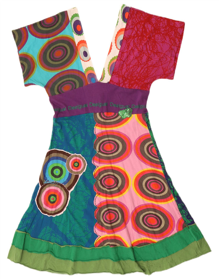 Desigual Γυναικείο Abstract Pattern Φόρεμα A-Line UK 12 Medium πολύχρωμο