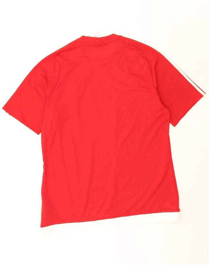Ανδρικό γραφικό T-Shirt Adidas Climalite Top μεγάλο κόκκινο πολυεστέρα