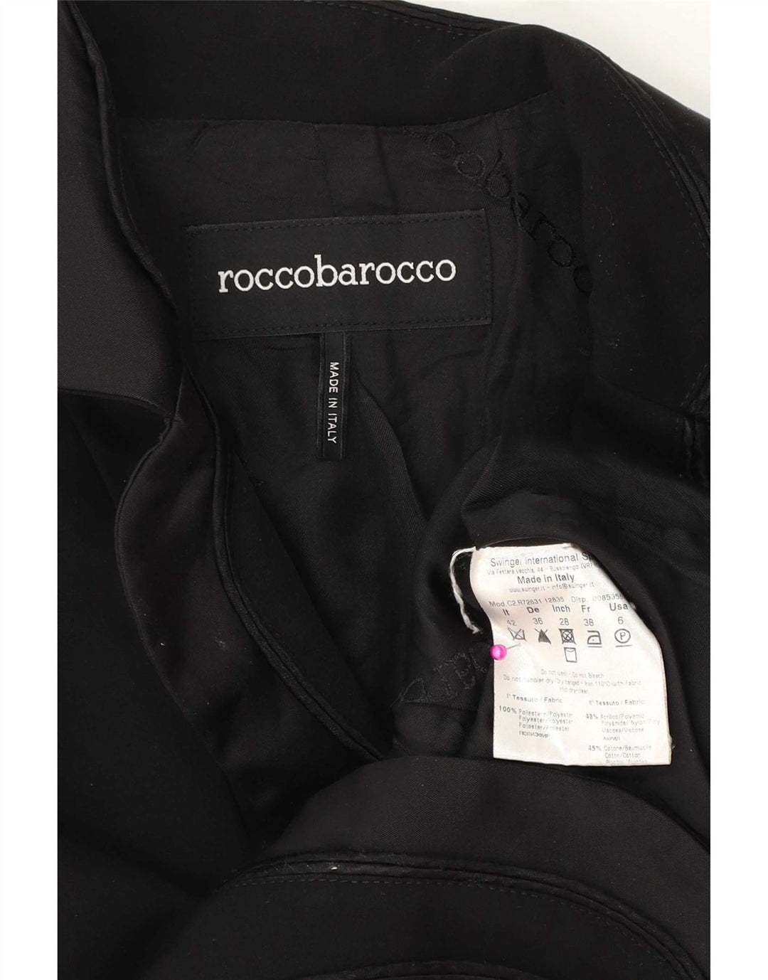 Roccobarocco Γυναικείο σακάκι 2 κουμπιών Blazer IT 42 μεσαίο μαύρο πολυεστέρα