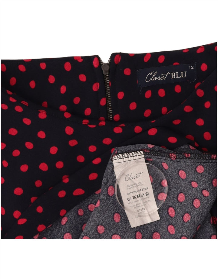 Ντουλάπα Γυναικείο Βασικό Φόρεμα UK 12 Medium Navy Blue Pot Polyester