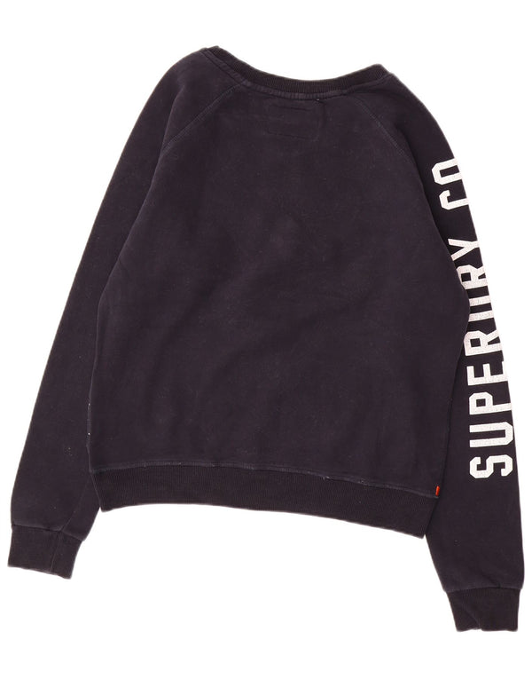 Γυναικείο φούτερ στίβου SUPERDRY Crop Jumper UK 16 Large Navy Blue