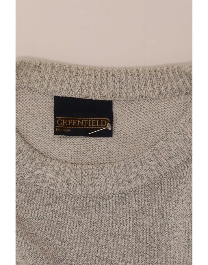 Ανδρικό πουλόβερ Greenfield Boat Neck Jumper Μεγάλο Γκρι γεωμετρικό