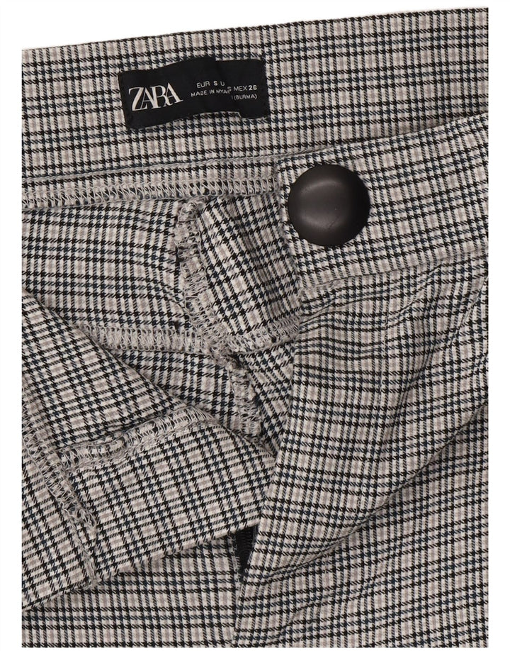 Γυναικείο ZARA Bootcut Casual Παντελόνι Small W26 L26 Grey Chevron