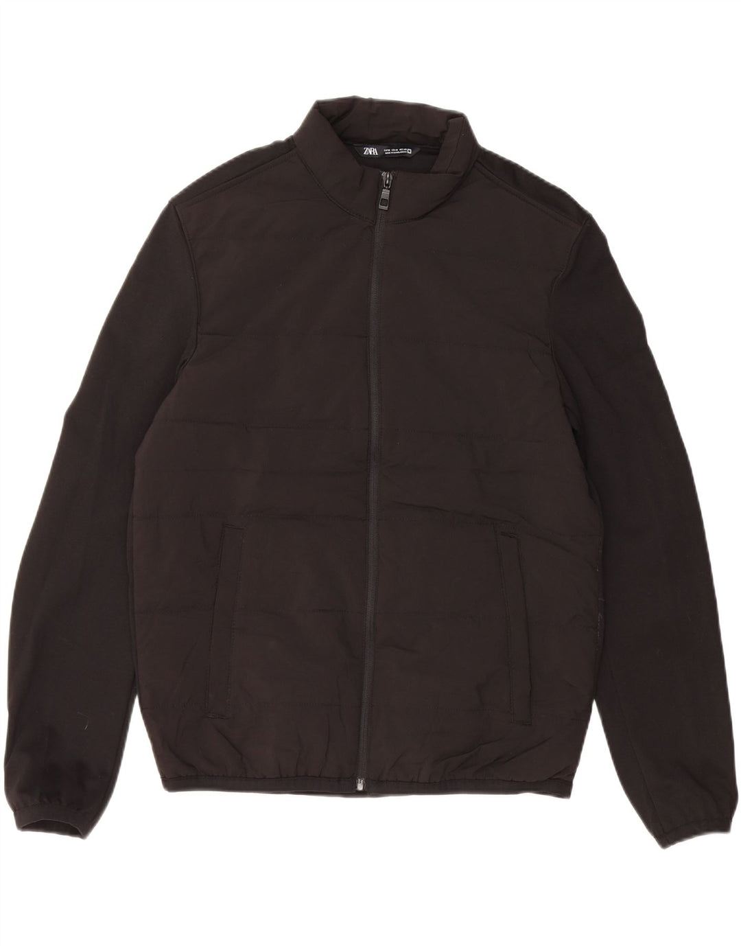 Ανδρικό μπουφάν ZARA με επένδυση UK 38 Μεσαίου Μαύρου Πολυεστέρα