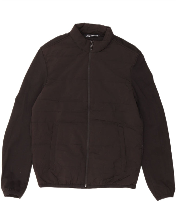 Ανδρικό μπουφάν ZARA με επένδυση UK 38 Μεσαίου Μαύρου Πολυεστέρα