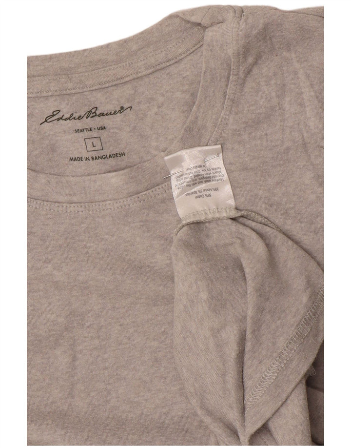 EDDIE BAUER Γυναικείο τοπ μακρυμάνικο UK 14 μεγάλο γκρι βαμβακερό