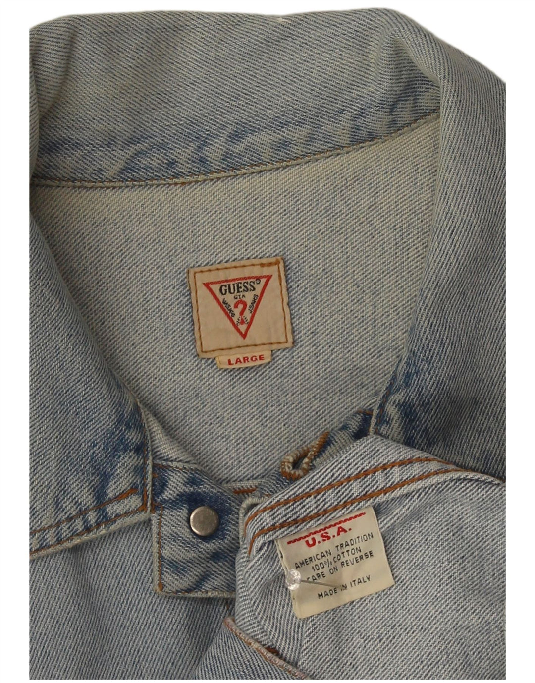 Guess Γυναικείο Τζιν Μπουφάν UK 14 Μεγάλο Μπλε Βαμβακερό