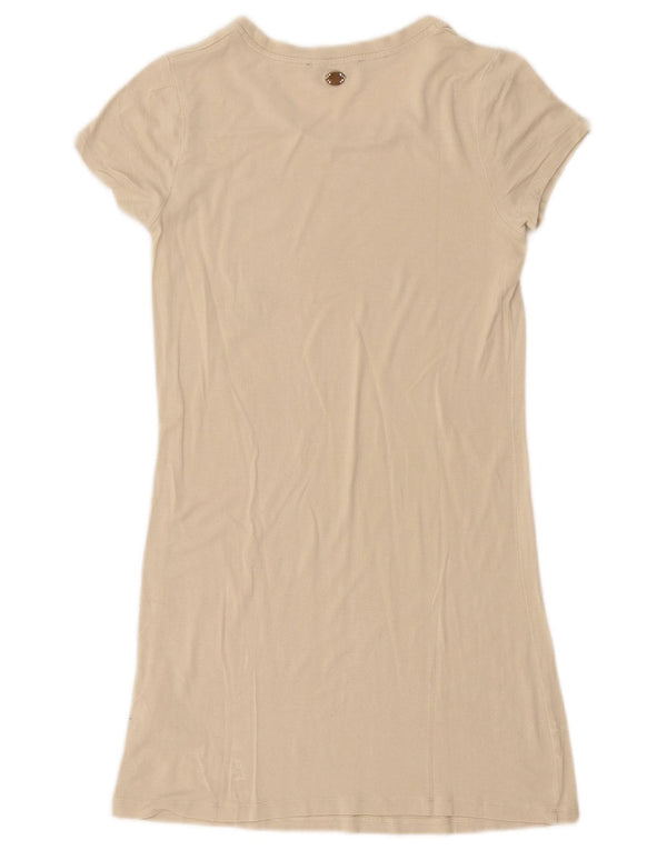 Γυναικείο γραφικό μπλουζάκι Liu Jo Φόρεμα IT 40 Small Beige Viscose