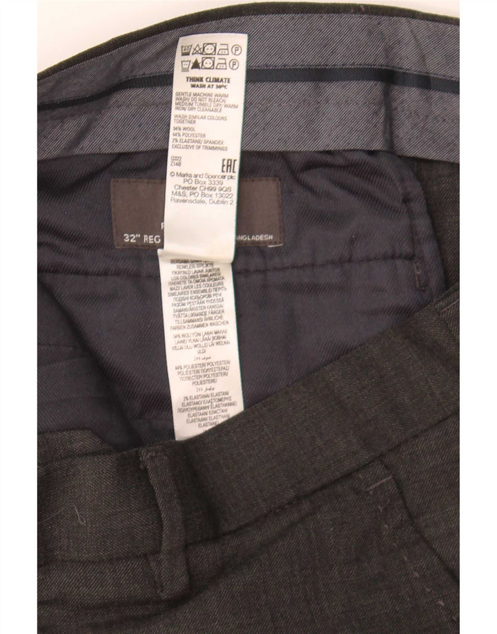 Marks & Spencer Ανδρικό παντελόνι με κανονική εφαρμογή W32 L31 Γκρι μαλλί