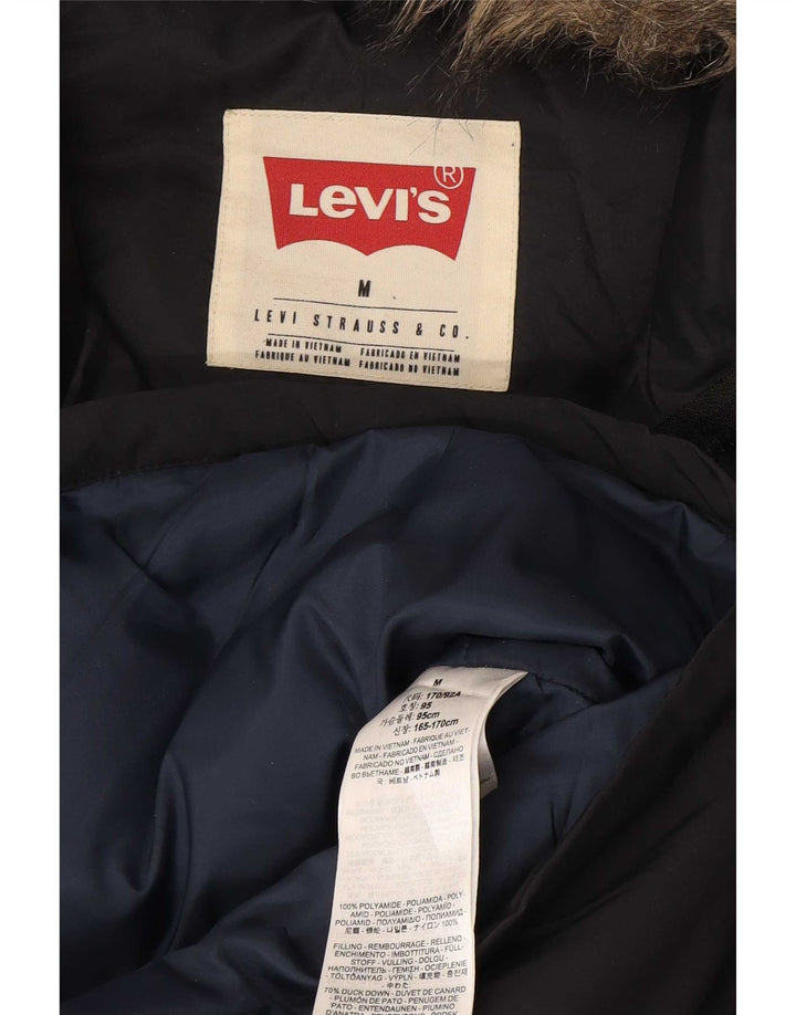 Ανδρικό παλτό με κουκούλα Levi's UK 38 Medium Black Polyamide