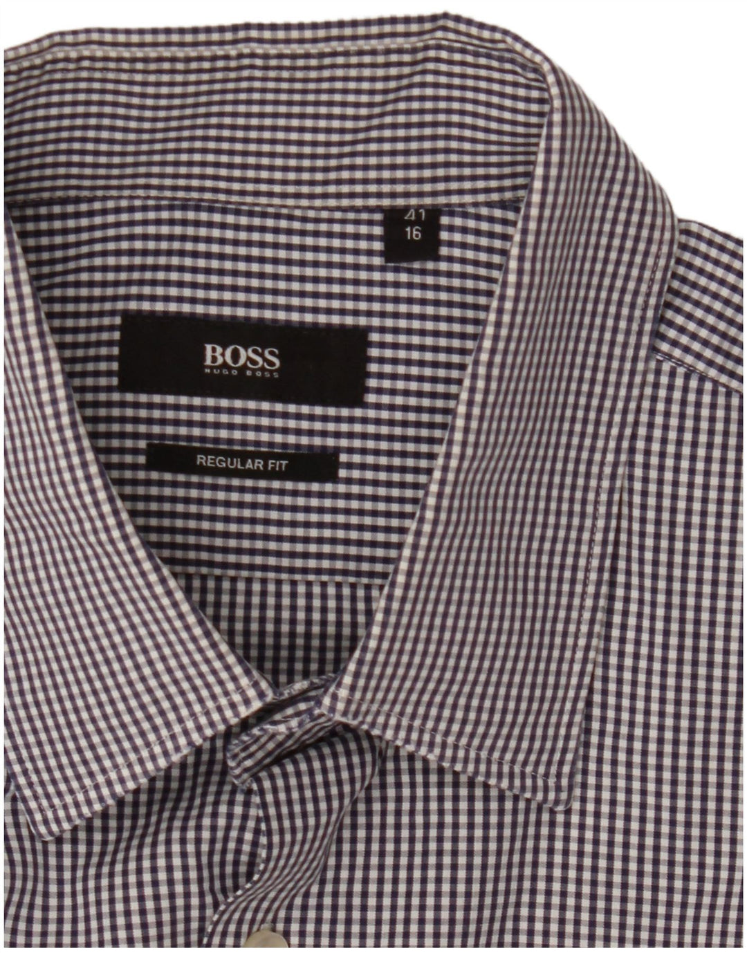 Ανδρικό πουκάμισο Hugo Boss με κανονική εφαρμογή, μέγεθος 41 16 μεγάλο μπλε Gingham