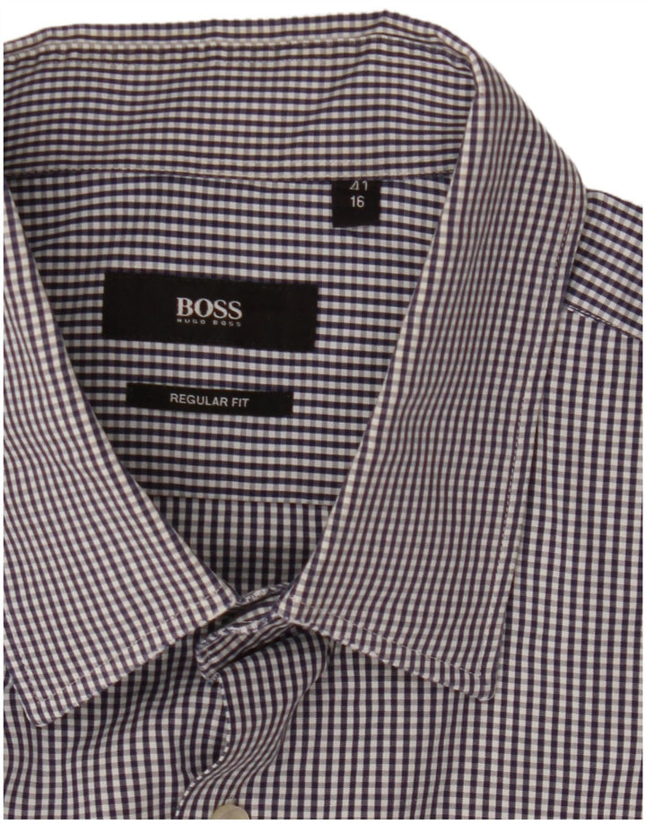 Ανδρικό πουκάμισο Hugo Boss με κανονική εφαρμογή, μέγεθος 41 16 μεγάλο μπλε Gingham