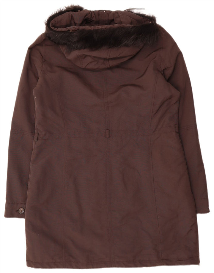 Massimo Dutti Γυναικείο μπουφάν Parka με κουκούλα UK 14 Μεσαίο καφέ πολυεστέρας