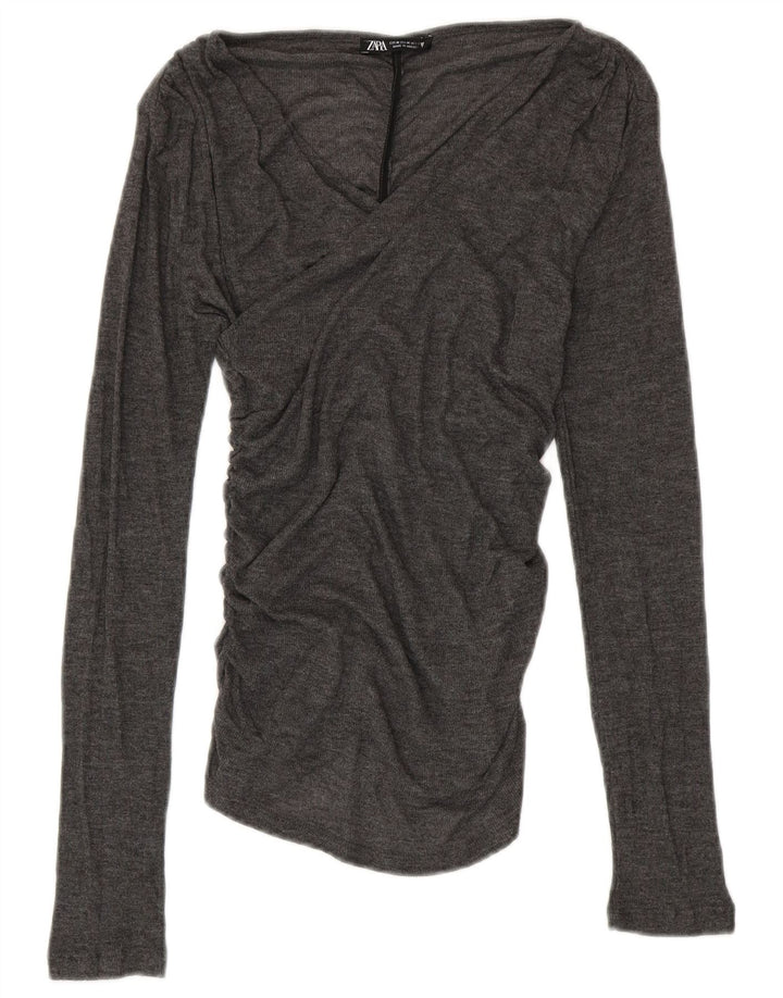 Γυναικεία μπλούζα ZARA Top UK 12 Medium Grey Polyester