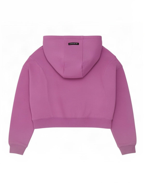 Nike Girls Crop Graphic Hoodie Jumper 10-11 Years Medium Purple Cotton