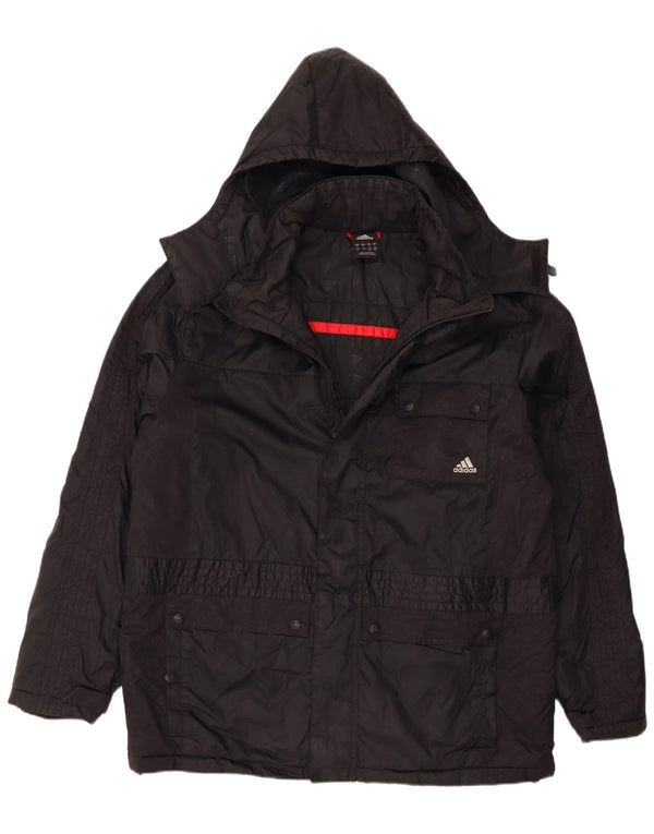 Adidas Mens Hooded Utility Jacket UK 40 Large Black Polyamide