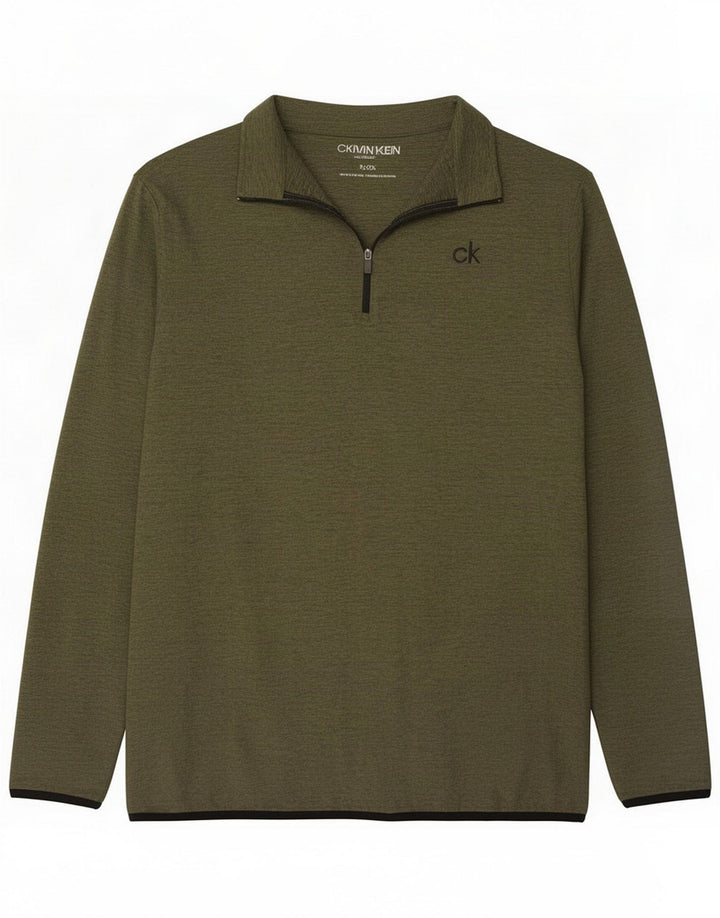 Calvin Klein Ανδρική φόρμα πουλόβερ με φερμουάρ Top XL Khaki Flecked