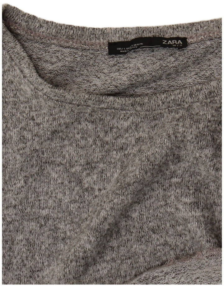 Zara Γυναικείο τοπ μακρυμάνικο UK 10 Small Grey Flecked