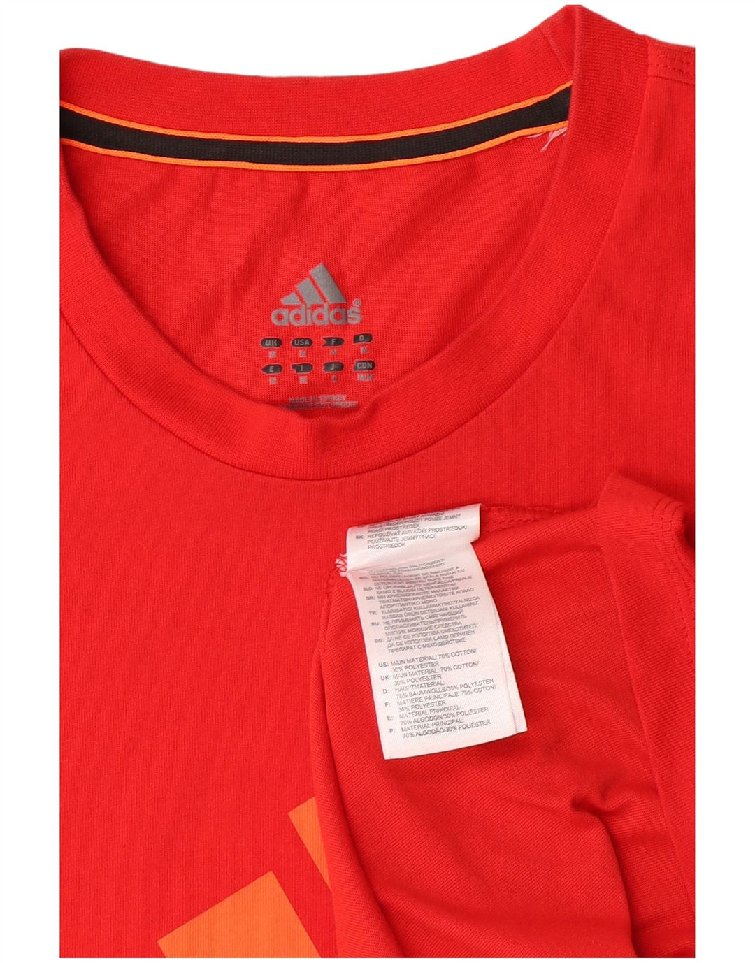 Ανδρικό T-Shirt Adidas Τοπ μεσαίο κόκκινο βαμβακερό