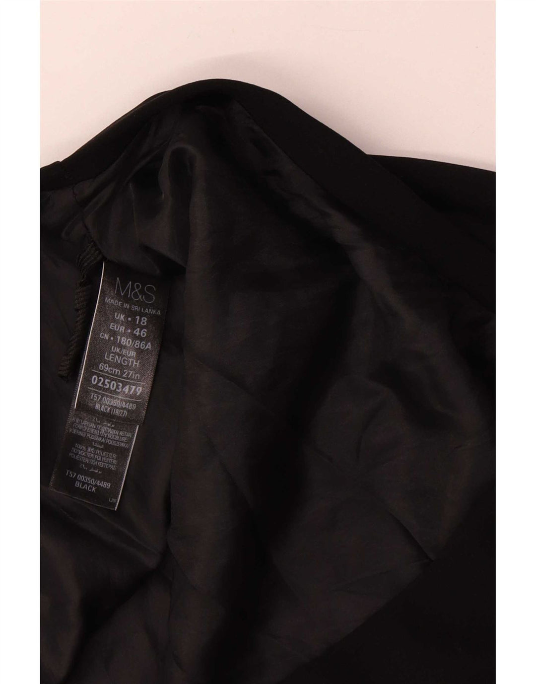 Marks & Spencer Γυναικεία φούστα Α-γραμμής UK 18 XL W38 Μαύρο Πολυεστέρας