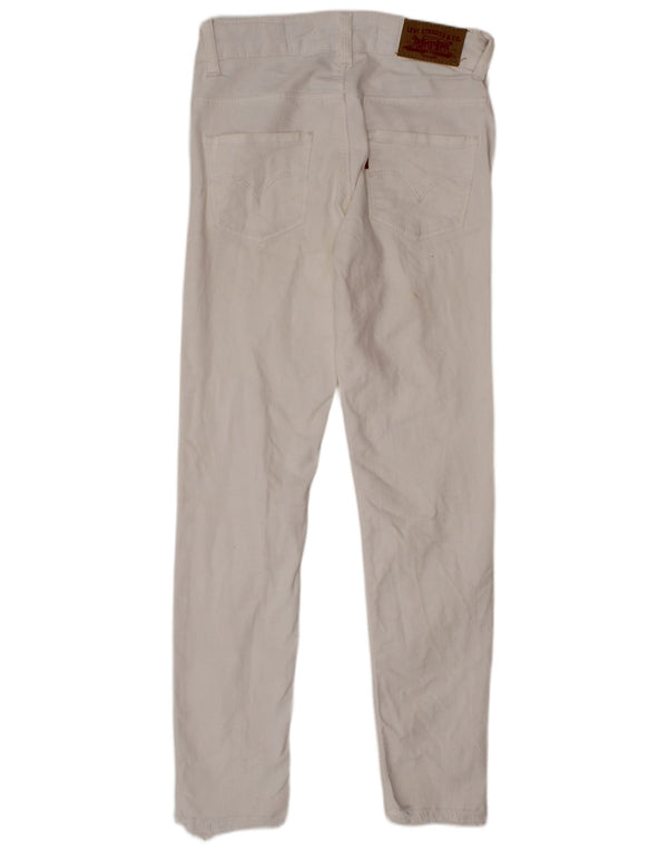 LEVI'S Girls 710 Super Skinny Jeans 9-10 ετών W22 L23 Λευκό βαμβακερό