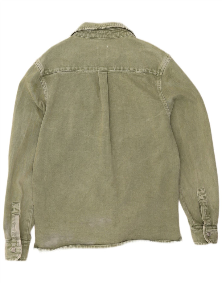 Ανδρικό τζιν πουκάμισο ZARA Relaxed Fit Μεσαίο πράσινο βαμβακερό