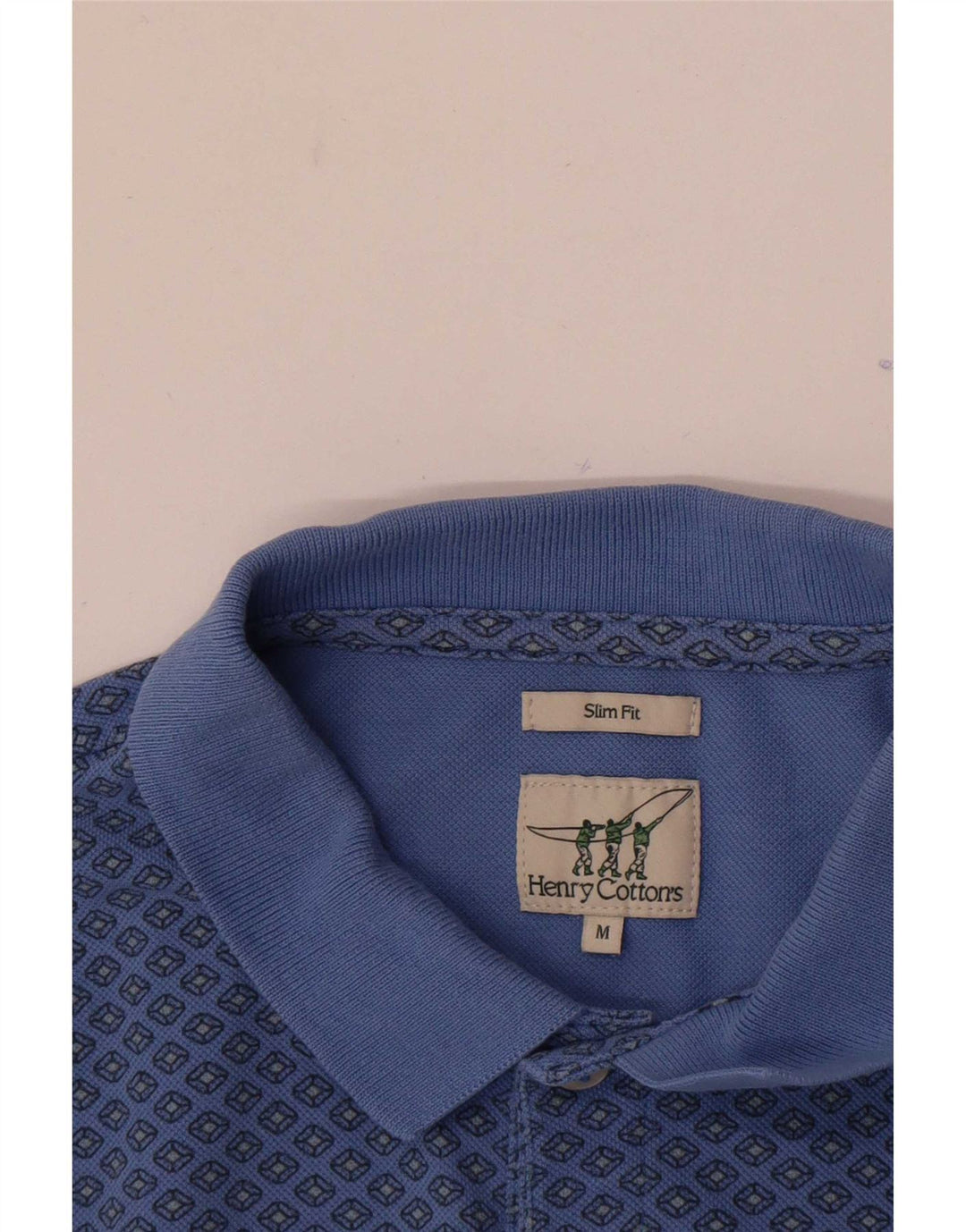 Henry Cottons Ανδρικό πουκάμισο Polo Slim Fit Medium Blue Geometric