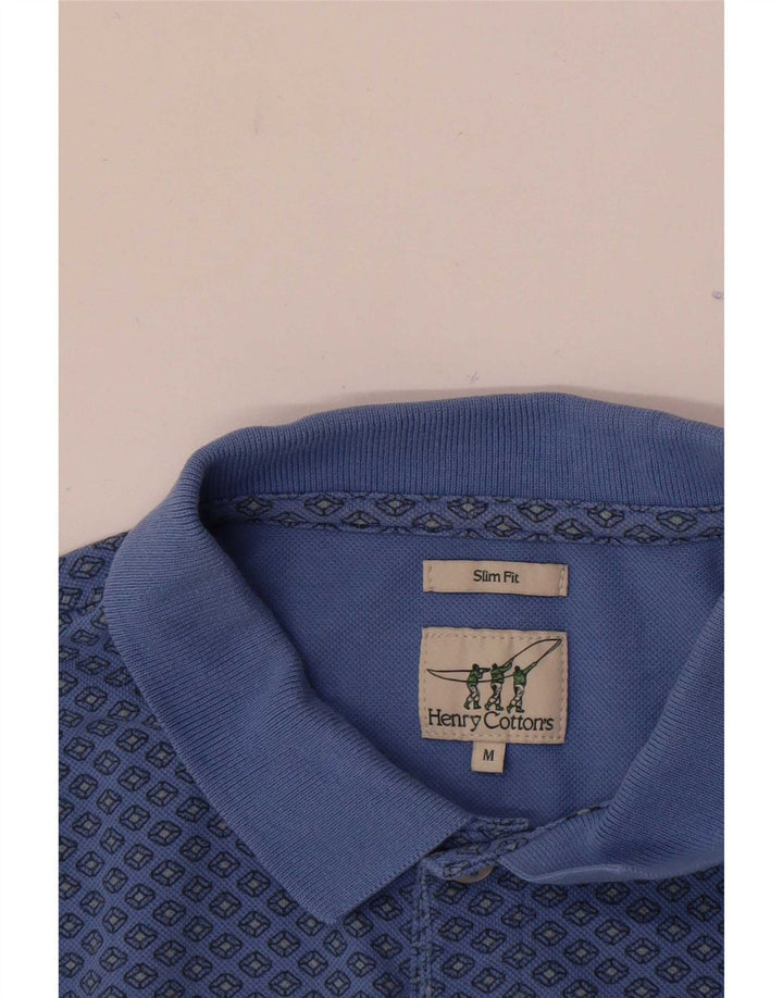 Henry Cottons Ανδρικό πουκάμισο Polo Slim Fit Medium Blue Geometric