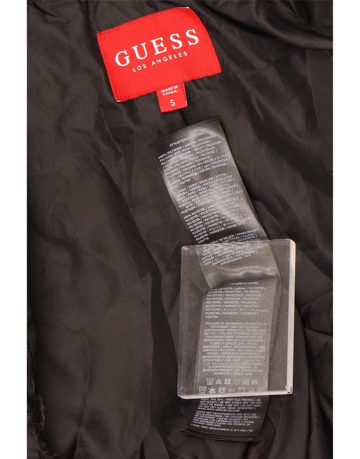 Guess Γυναικείο γραφικό μπουφάν με επένδυση UK 10 Small Black Polyester