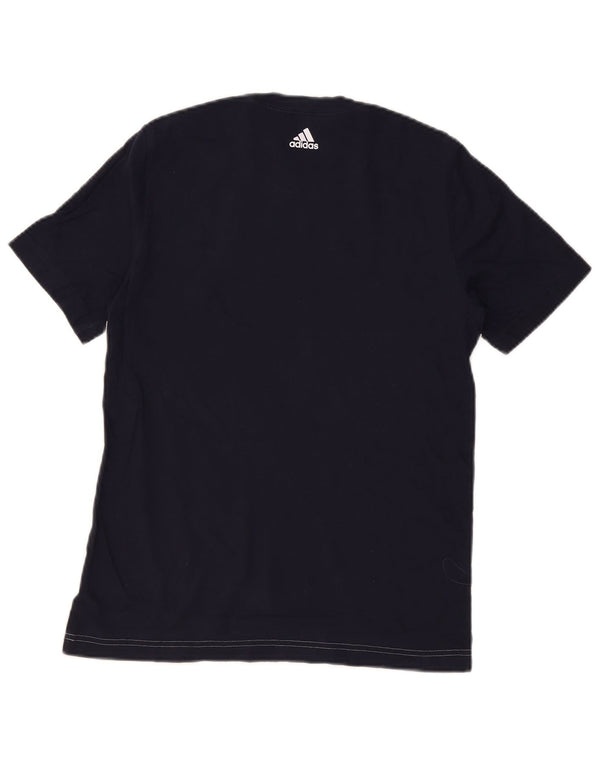 Γραφικό T-shirt Adidas Boys Top 13-14 ετών Navy Blue Colorblock Βαμβακερό